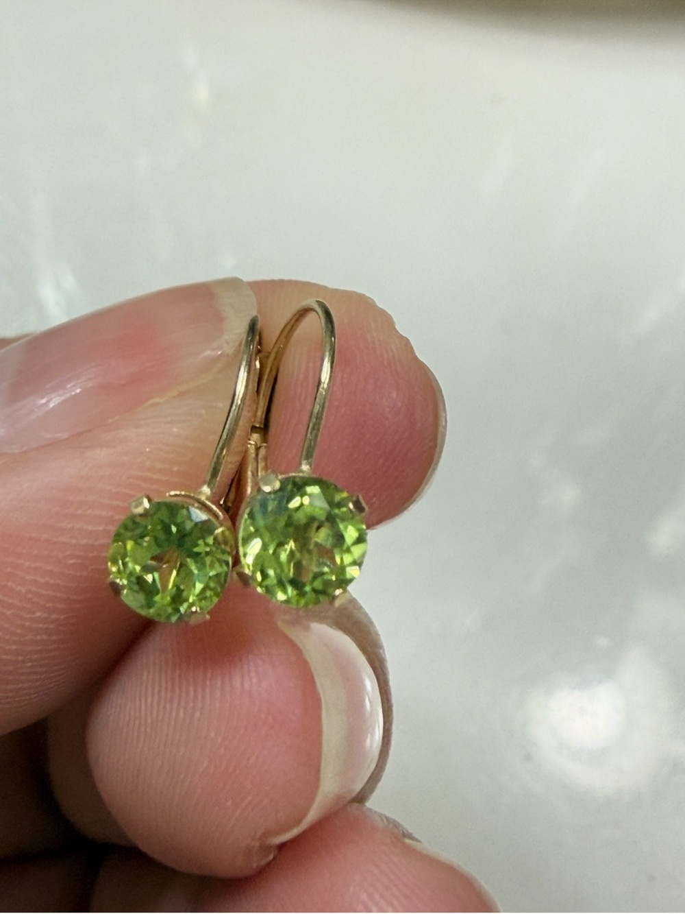 Peridot 10k yg earrings